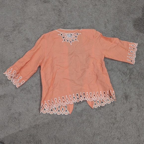 Bob Mackie Peach Embroidered Blazer - Picture 8 of 9